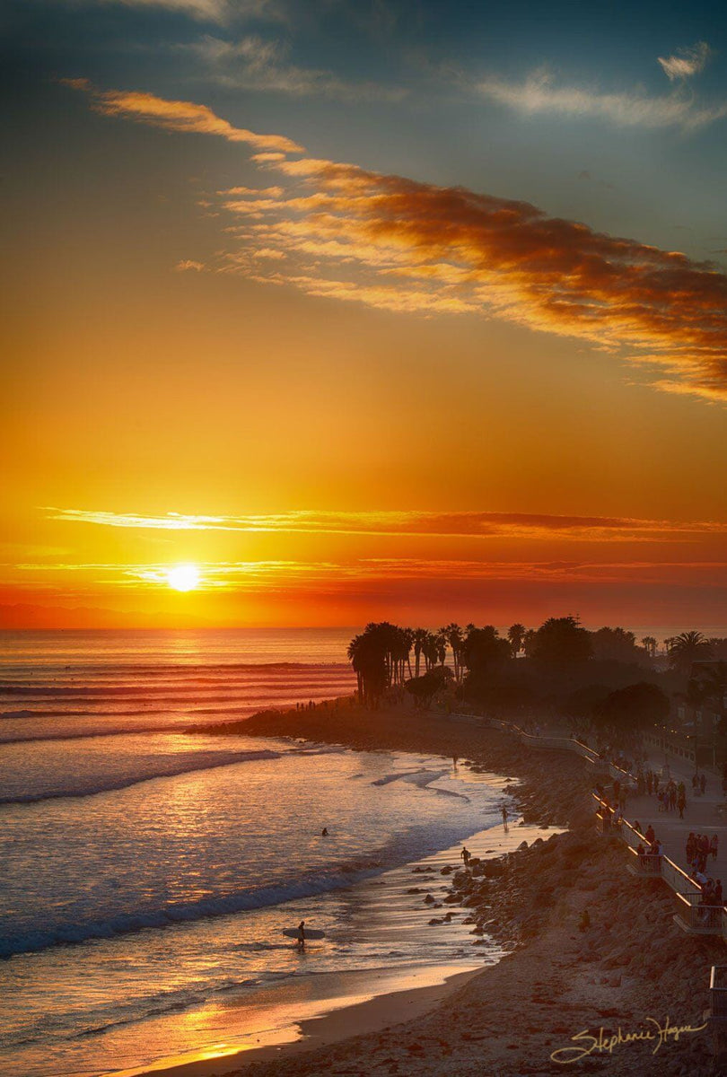 C Street Surf Session - Surfers at Sunset Photo, Ventura, CA
