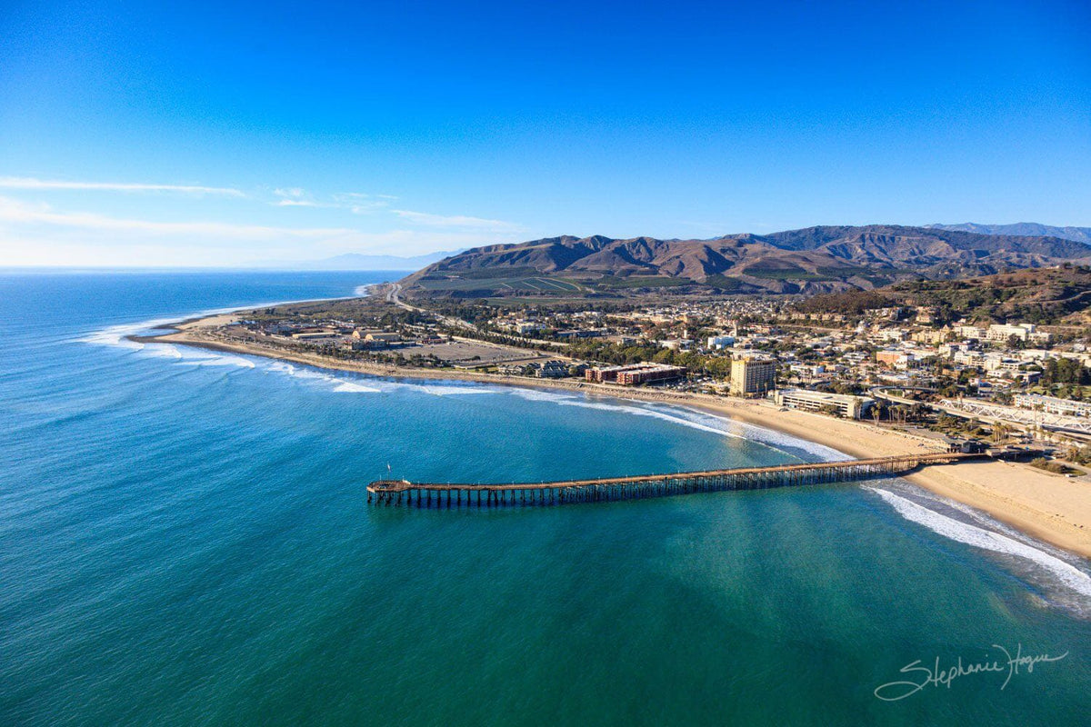 Paradise Point - Aerial View Ocean & Pier Photo, Ventura, CA