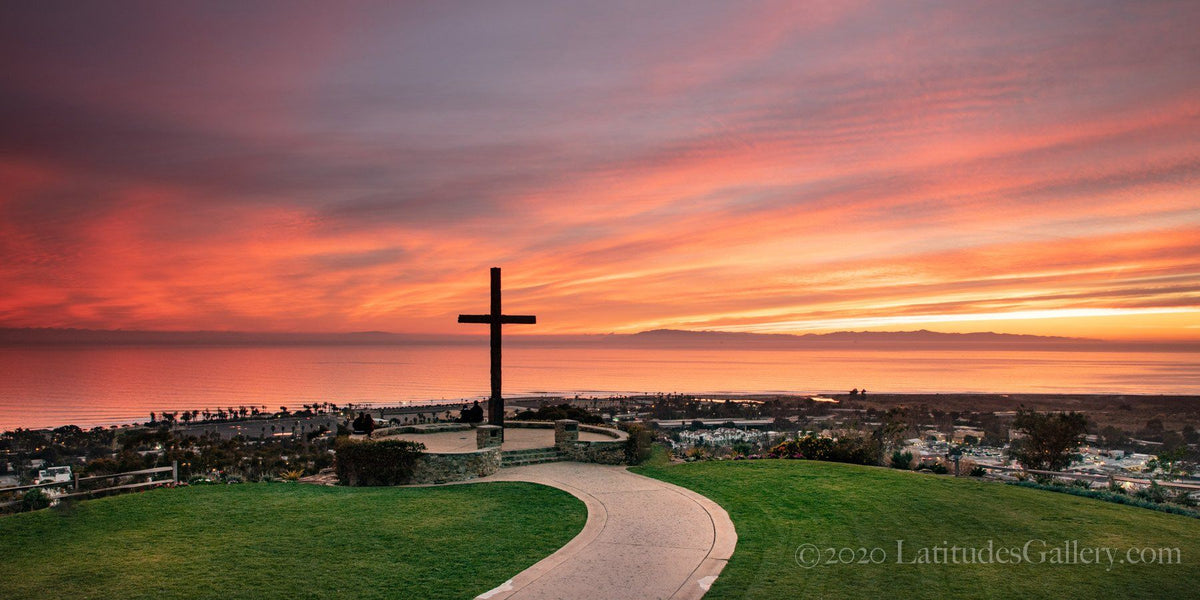 【Sunset】 Sunset at Serra Cross - Cross & Ocean View Photo, Ventura