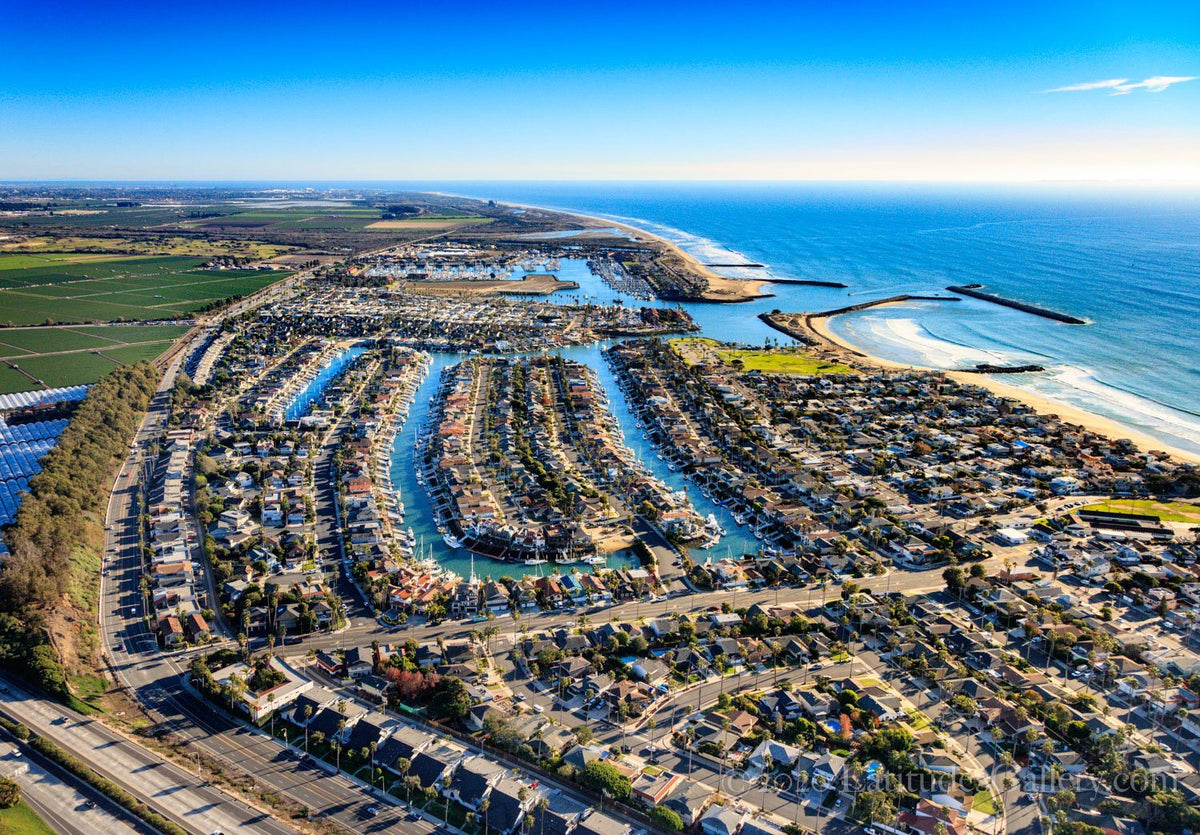 Ventura Keys Aerial View Coastal Waterways Photography, CA