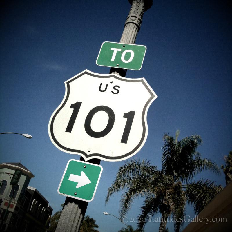 Ca. 101 Sign US 101 - Coastal California Road Sign Fine Art Photograph – Latitudes ...