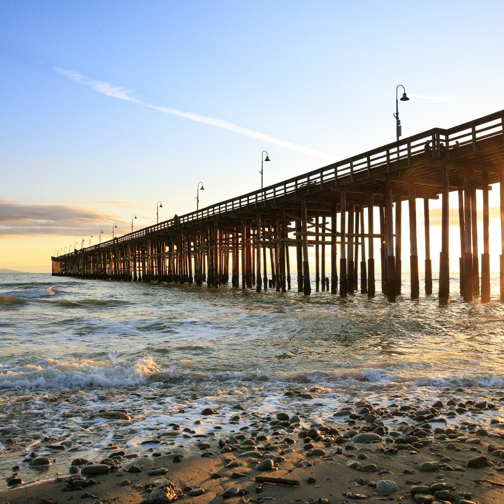 "Sunlit Pier" - Wood Print