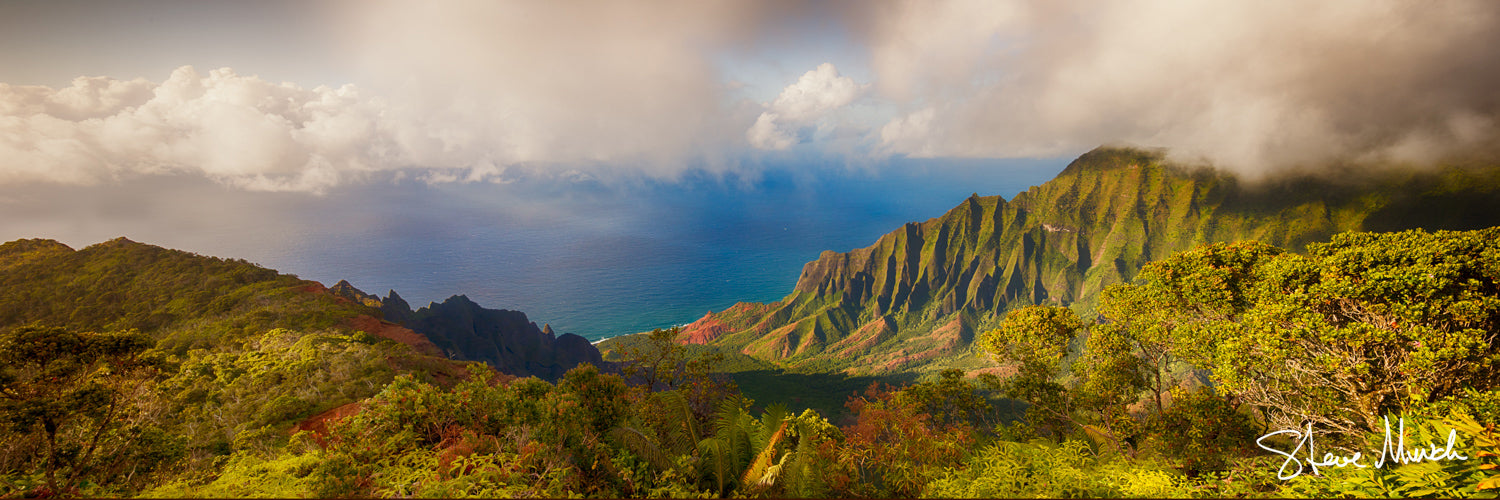 Kalalau Valley - Lush Hawaiian Valley & Ocean Photo, Kauai, HI