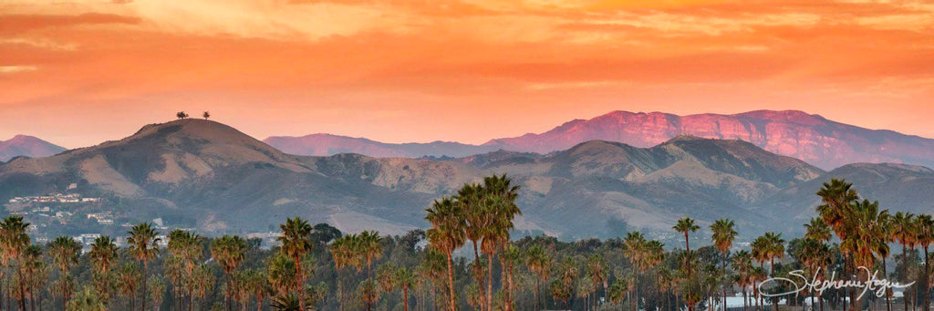 Topa Background Two Trees Pink Moment Topa Topa - Coastal Mountains Sunset Photo ...